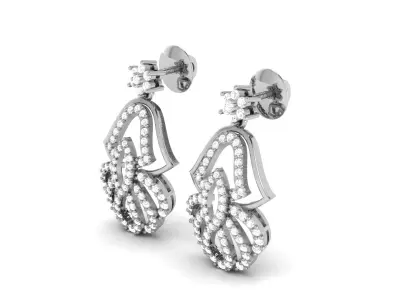 Women Round Earrings 3dm STl OBJ FBX Render Details 3D print model