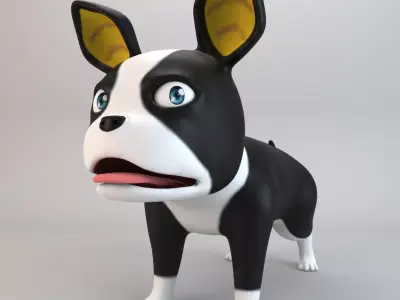 Cartoon Dog Iggy Low-poly 3D model