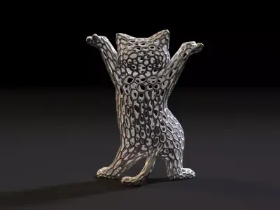 Cat Voronoi 3D print model