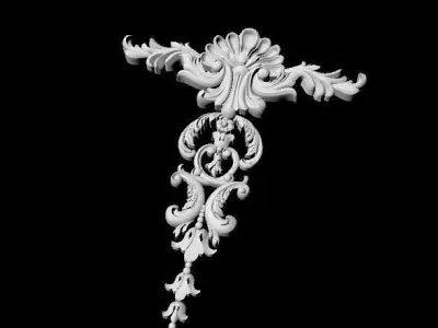Central decor ornament for furniture 3D model 829