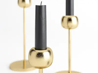 Candle Holder West Elm Modern Brass 3D model