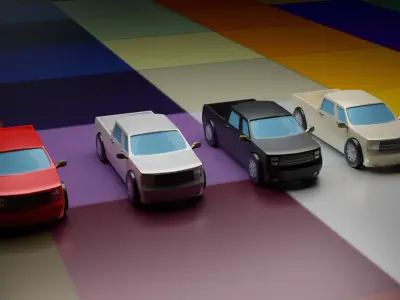 pickup unity vehicle pack Low-poly 3D model