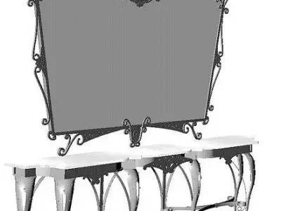Mirror and tables 3D model