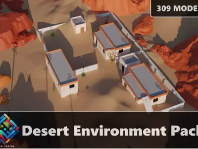 Desert Environment 3D Pack Low-poly 3D model