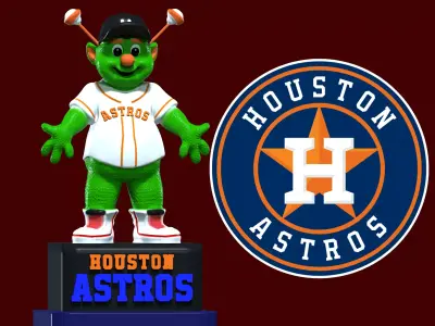 MLB - ORBIT - Houston Astros Baseball mascot statue - 3d print 3D print model