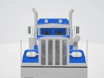 autotruck semi truck on road Free 3D model