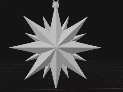 Crimson Starburst Ornament 3D print model