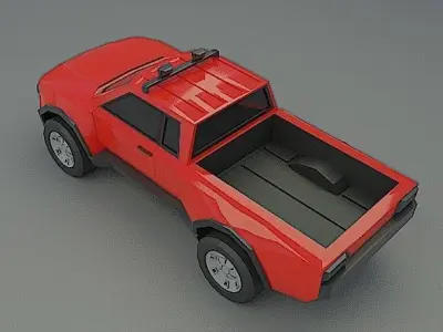 Generic lowpoly pickup truck Low-poly 3D model