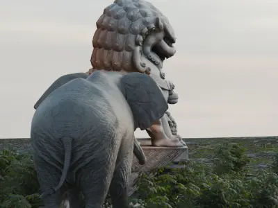 Cinematic Animated Elephant 3D model