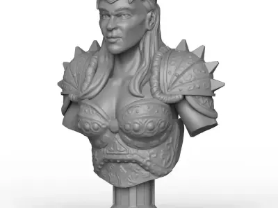 Female Warrior Statue 3D print model