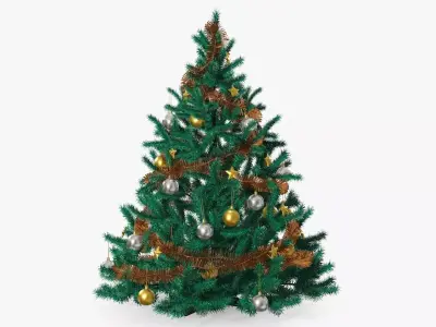 Fir tree artificial decorated 01 3D model