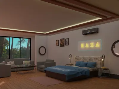 LUXURY BED ROOM INTERIOR 3D model