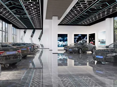 car showroom - car dealership 3D model 3D model