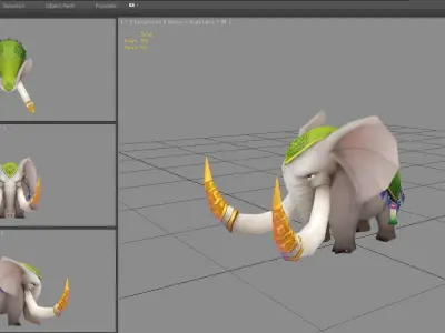 Cartoon Elephant Low-poly 3D model