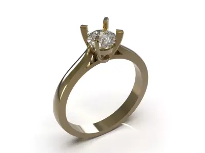 Bridal solitaire STL 3D 3DM wedding ring model sr0105 3D print model