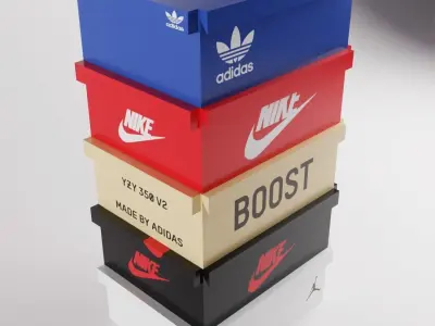 3d shoe box cabinet Low-poly 3D model