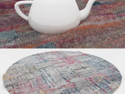 Round Rug Set 271 3D model