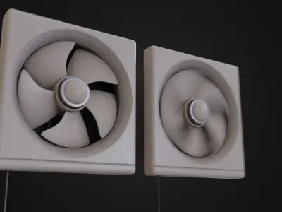 Japanese Kitchen Fan 01 Low-poly 3D model