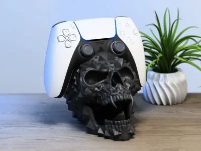 Ps5 controller stand scream wild Skull ps5controller holde 3D print model