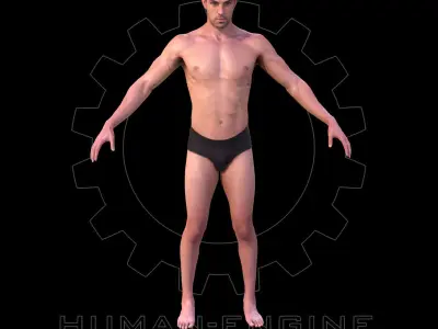 Male Scan - Dan RIGGED Low-poly 3D model