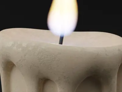 Classic Candle Low-poly 3D model