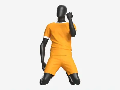 Male Mannequin in Soccer Uniform in Action 03 3D model