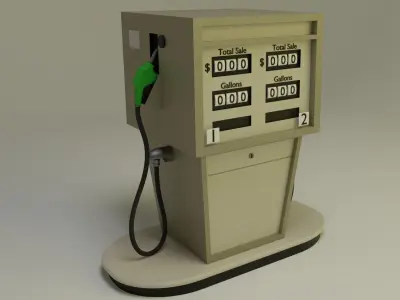 Gas Pump 1980s 3D model