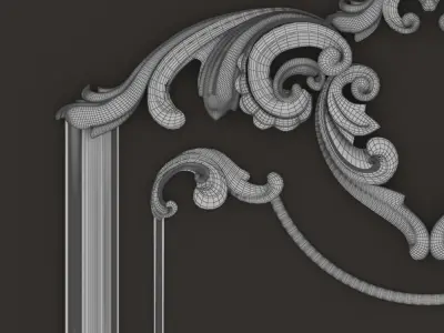 ornament frame with three diffrent material  3D model