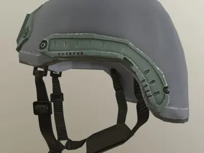 Low Poly PBR Helmet military Low-poly 3D model
