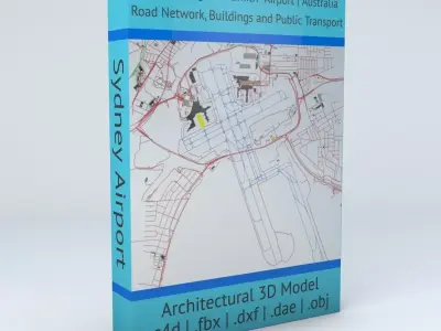 Sydney Kingsford Smith SYD Airport Roads Buildings Public Trans 3D model