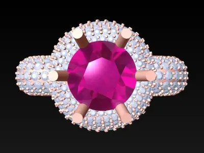 Diamond Ring - Womens Rings -  N229307 3D print model