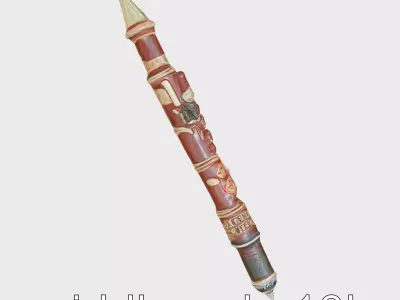 Mystical Stylized Oboe with Glowing Runes model pack Low-poly 3D model