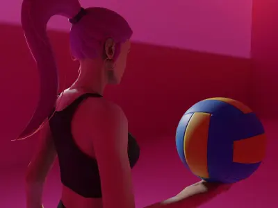 Sport Woman Low-poly 3D model