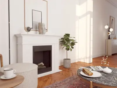 French Hallway and Reading  Room 3D model