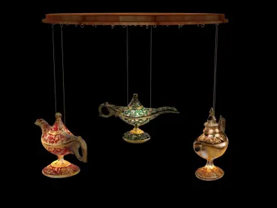 Chinese magic lamp 3D model purchase