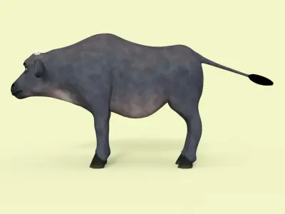 Cartoon Cow Rigged 3D model