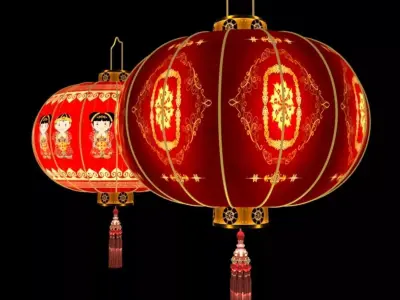 Chinese red lantern 3D model 55
