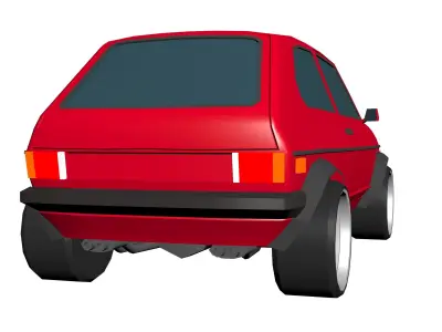 Volkswagen Golf Hypercasual Low-poly 3D model