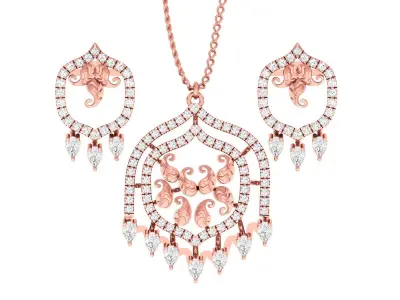 Pendant Earrings combo - 1147 3D print model