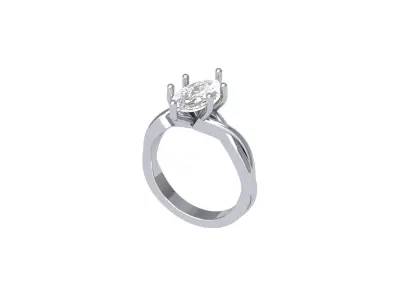 Marquise Solitaire Infinity Ring  3D print model