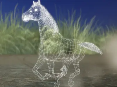 HORSE MODEL WITH 15 ANIMATIONS Low-poly 3D model