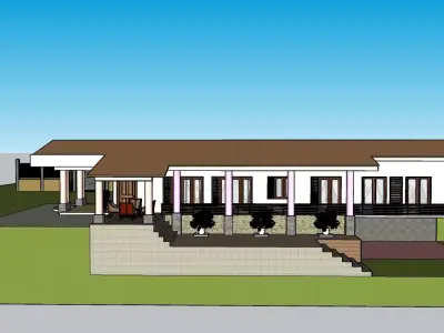 Single story house model 3D model