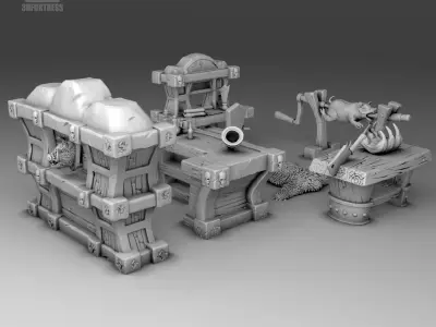 Kitchen and tavern furniture  3D print model