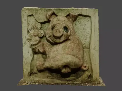 Stones with cartoon characters 2 Low-poly 3D model