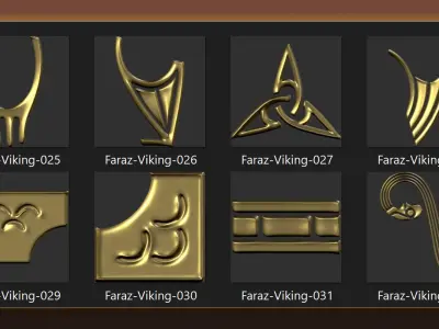 110 Viking element alpha brush and 3D Model 3D model
