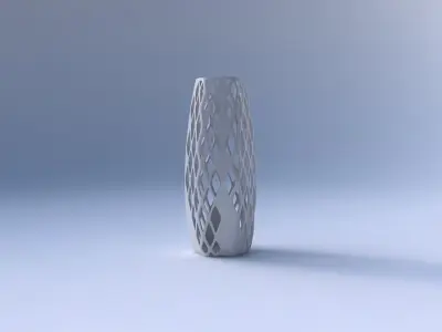 Vase arc hexagon with diagonal grid lattice 3 3D print model