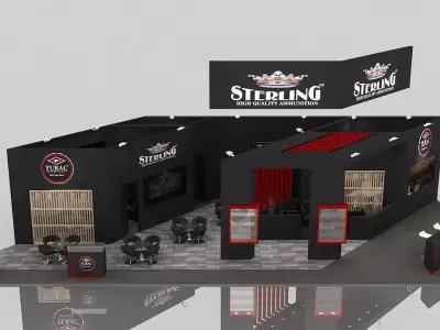 Booth Exhibition Stand 3 Side Open 3D model