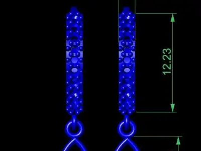 Hoop Earrings With Stone 12mm Radius 3D print model