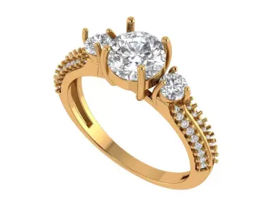 Solitaire Ring 3D print model 13