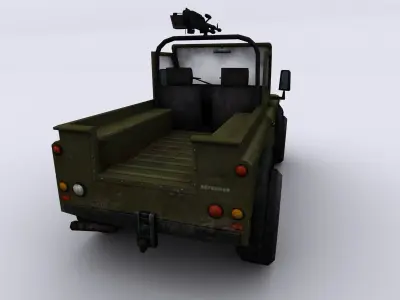 land rover defender military Low-poly 3D model